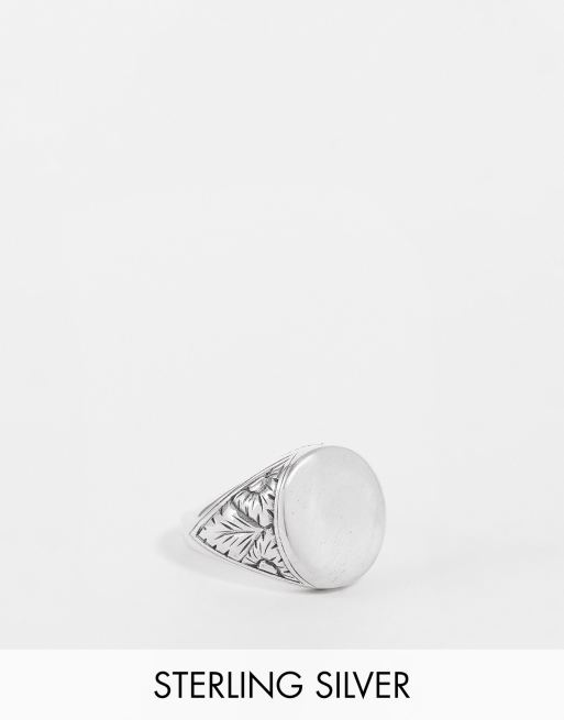Anillo tipo sello de plata de ley Thistle de Serge DeNimes