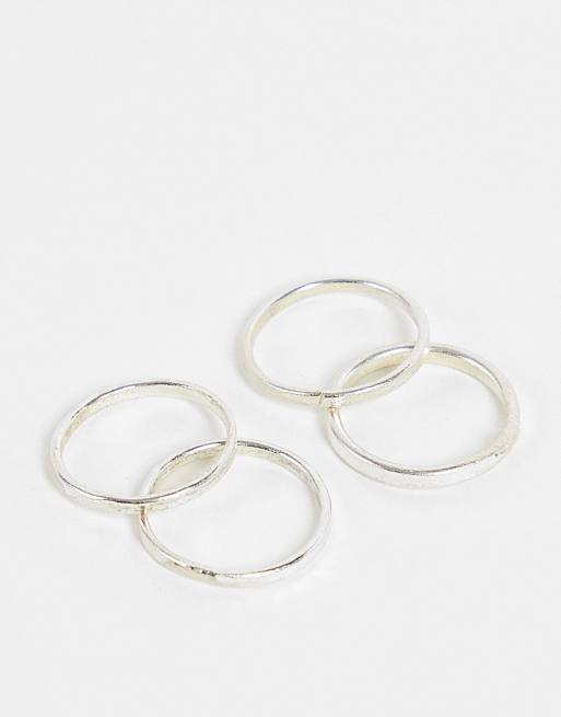 Anillos apilables de cobre plateado de People Tree