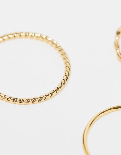 Anillos apilables dorados finos chapados en oro de la colección Z de Accessorize, 2 de 4