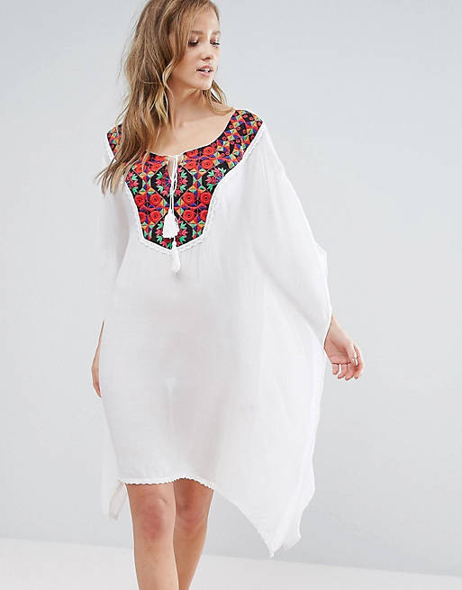 Anmol Embroidered Trim Mini Beach Dress | ASOS