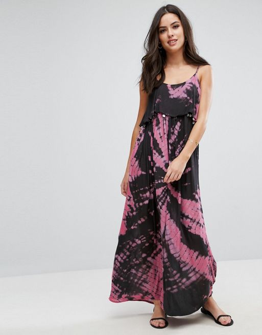 ASOS DESIGN plait maxi beach dress in tie dye