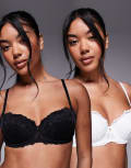 [Ann Summers] Ann Summers 2 pack Sexy Lace balcony bras in black and white-Multi 38C MULTI