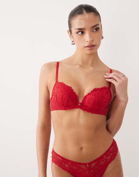 Ann Summers A-G – Sexy Lace – Czerwony wyściełany biustonosz koronkowy z głębokim dekoltem - view 1