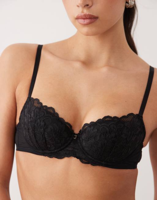 Ann Summers A-G Sexy Lace padded balconette bra in black, 4 of 4