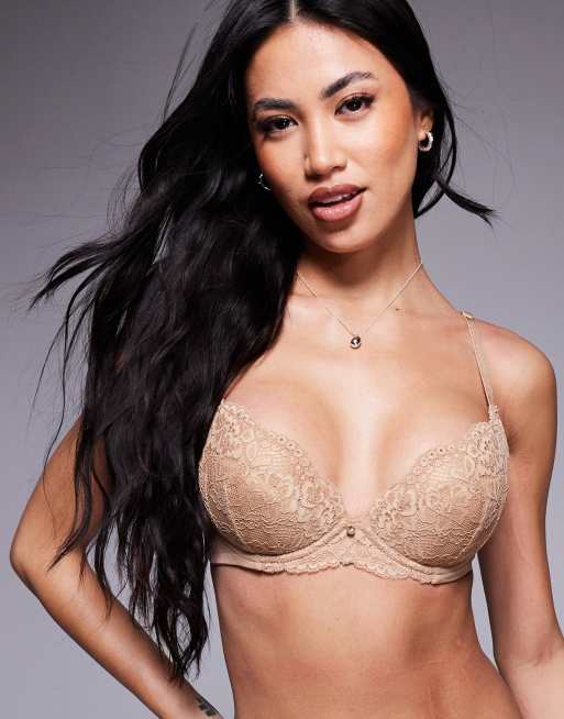Ann Summers - A-G Sexy - Reggiseno scollo profondo in pizzo beige chiaro, 4 di 4