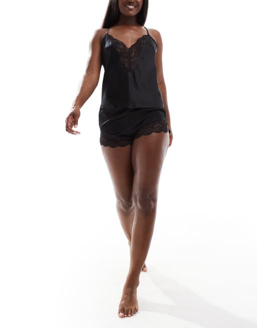 Ann Summers – Adoration – Czarna piżama: top na ramiączkach i szorty, 2 z 4