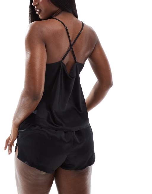 Ann Summers – Adoration – Czarna piżama: top na ramiączkach i szorty, 4 z 4