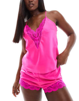 Ann Summers - Adoration - Pyjama in Rosa mit Camisole und Shorts