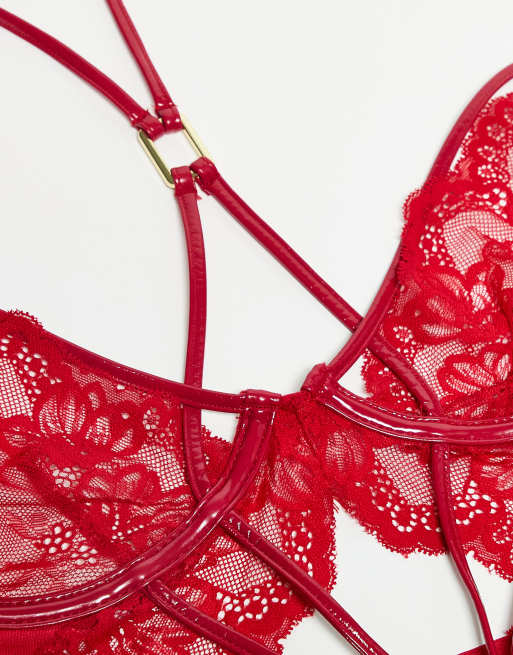Ann Summers Adore amour crotchless body in red, 2 of 3