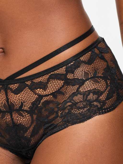 Ann Summers Adore you lace crotchless short in black, 2 of 3