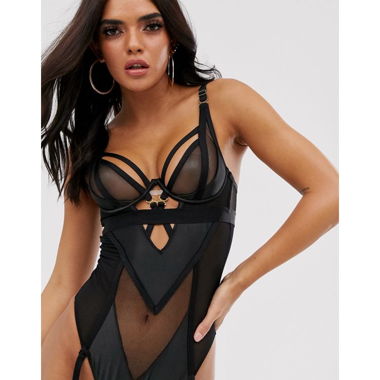 Sexy Women Round Neck Suspender See-Through Cutout Lingerie - The Little  Connection