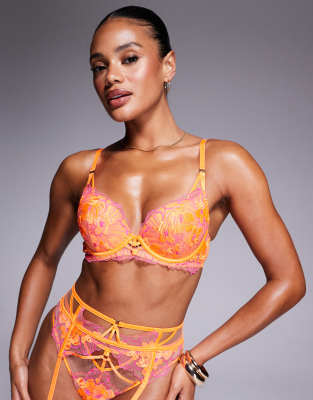 Ann Summers Ambitious padded plunge bra in orange