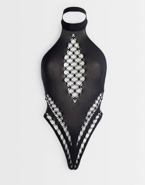 Ann Summers Aurella Cutout Detail Bodysuit in black - BLACK - view 1