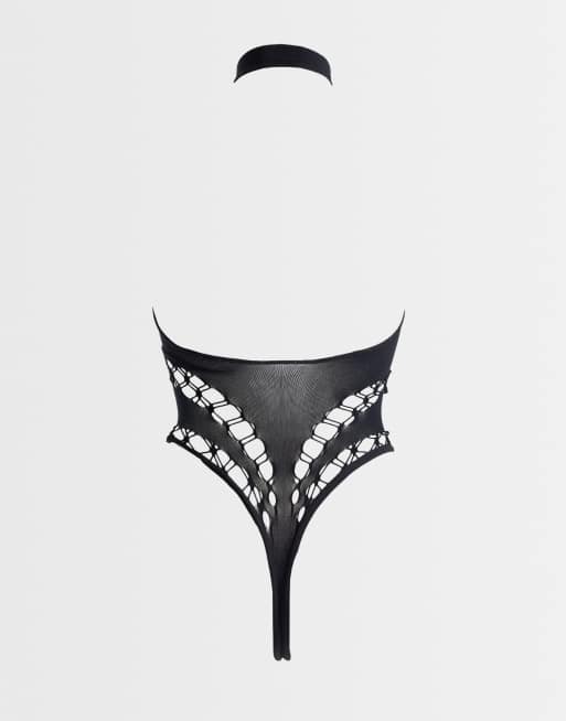 Ann Summers – Aurella – Svart body med utskurna detaljer, 3 av 3