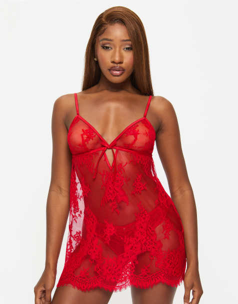 Ann Summers Availing all over lace chemise in red - view 1