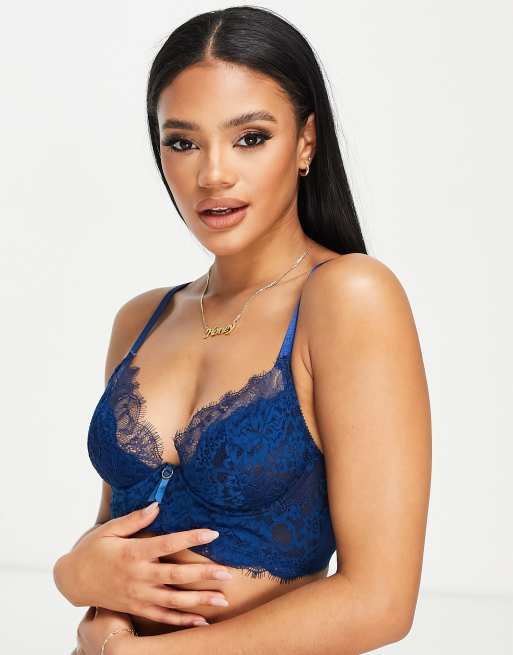 Ann Summers Beloved lace longline bra in dark teal