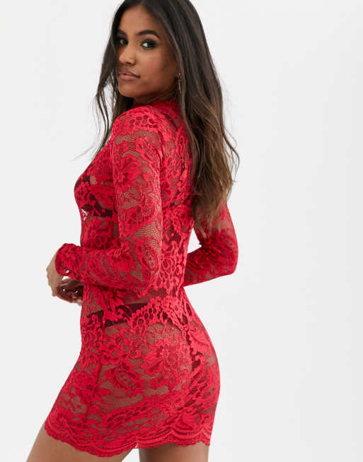 Ann summers hot sale red lace dress