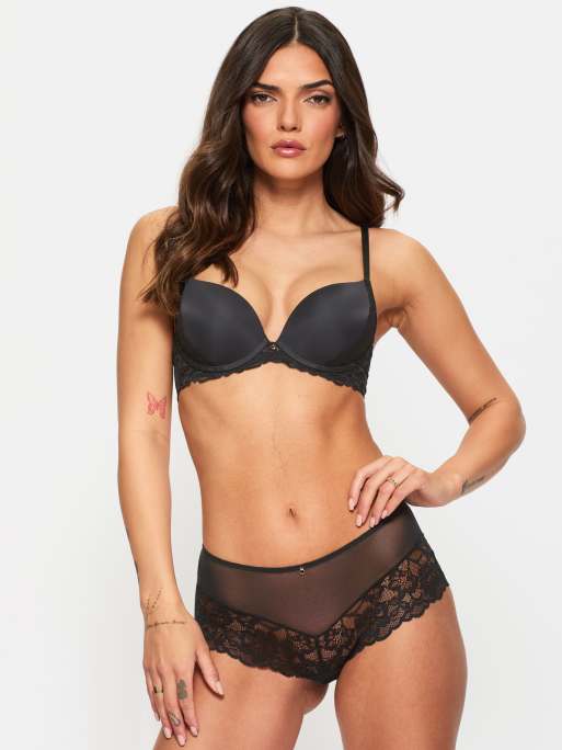 Ann Summers blonde-BH med dyb udskæring og T-shirt-pasform i sort, 3 af 3