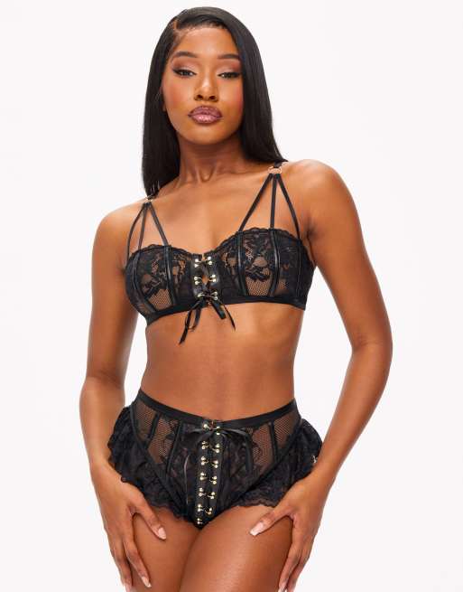 Ann Summers Boudoir tease crotchless set in black
