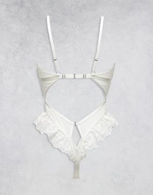 Ann Summers Boudoir Tease Crotchless Teddy In White