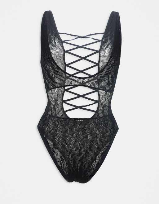 Ann Summers - Bria - Body ouvert effet croisé à l'avant - Noir, 3 de 3
