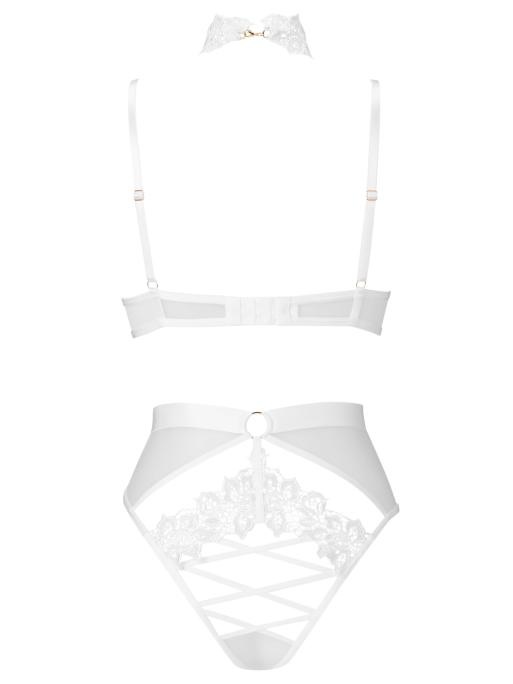 Ann Summers Bridal midnight muse guipure lace crotchless lingerie body in ivory, 3 of 3