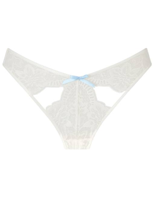 Ann Summers Bridal scandalous lace crotchless brazilian knickers in ivory, 3 of 3