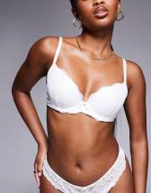 Ann Summers compassionate microfiber padded plunge bra with diamante detail in black