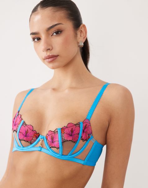 Ann Summers - Caged Hibiscus - Soutien-gorge balconnet non rembourré - Turquoise - view 1