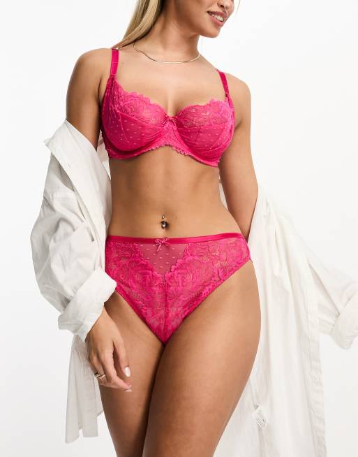 Ann Summers Casablanca highwaisted brazilian briefs in pink