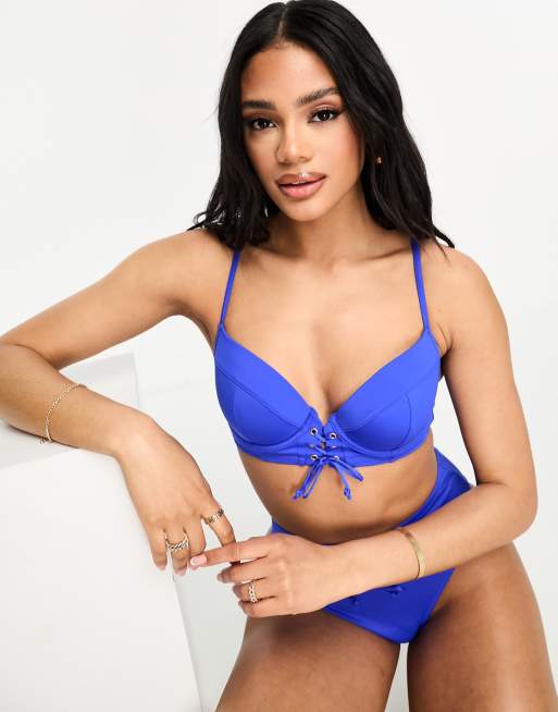 Ann Summers - Catalina - Haut de bikini à bonnets - Bleu de cobalt