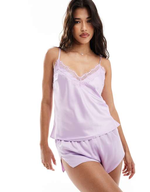 Ann Summers – Cerise – Liliowy zestaw z koszulką na ramiączkach