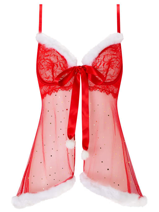 Ann Summers Christmas Baby it's cold outside babydoll in red, 3 of 3