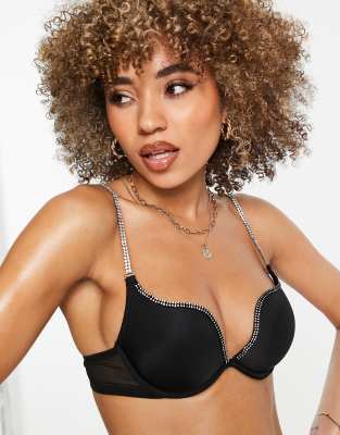 Ann Summers Compassionate Padded Plunge Bra With Crystal Trim And