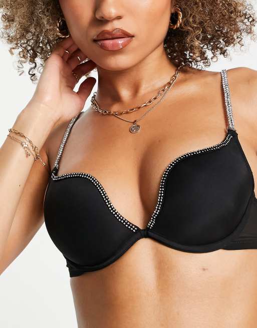 VICTORIA'S SECRET REGGISENO pus-up con spalline strass e logo