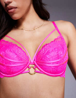 Ann Summers Compelling Padded Plunge Bra In Pink