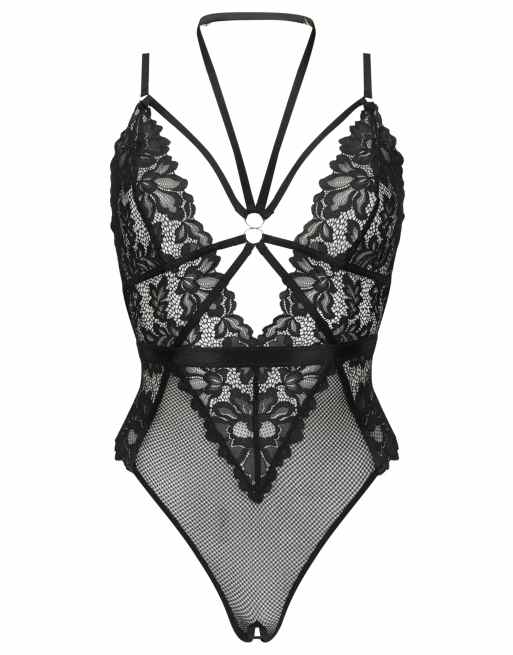 Ann Summers – Confession – Body in Schwarz mit offenem Schritt, 5 von 5