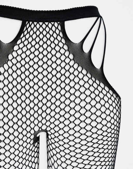 Ann Summers crotchless fishnet tights in black, 2 of 3