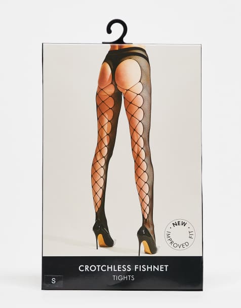 Ann Summers Crotchless fishnet tights in black - view 1
