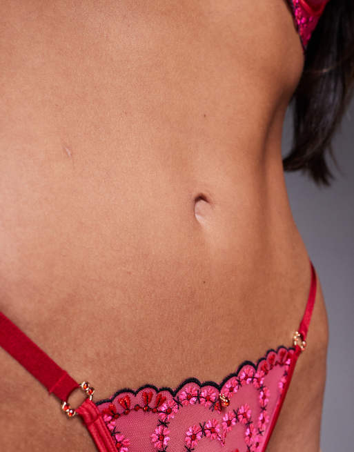 Ann Summers - Cupid's Love - Perizoma rosa con catenina rimovibile e fascette, 3 di 4