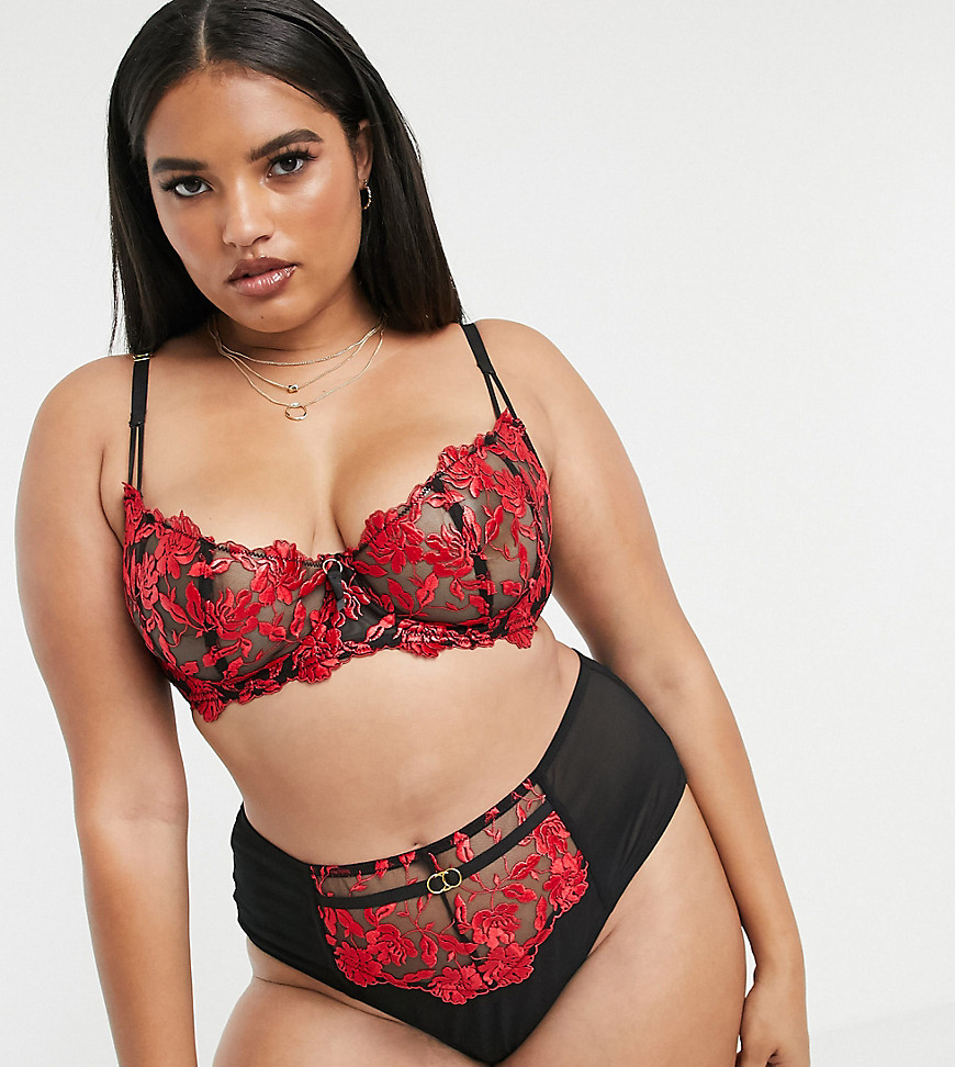 Ann Summers Curve Cecile floral lace bra in red