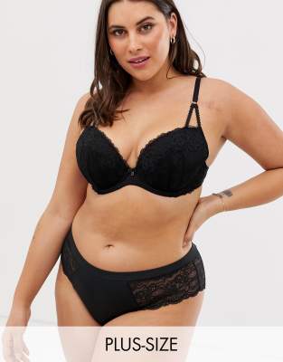 Ann Summers Curve - Reggiseno scollo profondo seducente in pizzo nero Nero