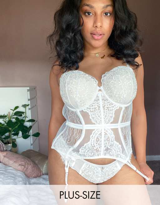 Ann Summers Curve Fiercely Sexy lace and sequin brazilian in white