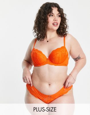 Ann Summers Curve Sexy Lace Planet nylon blend brazilian brief in orange - ORANGE