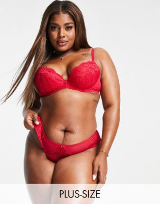 Ann Summers Curve Sexy Lace Planet nylon blend brazilian brief in red - RED - ASOS Price Checker