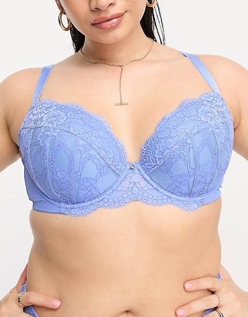 Ann Summers Curve Sexy Lace Planet plunge bra in purple and lilac -  ShopStyle