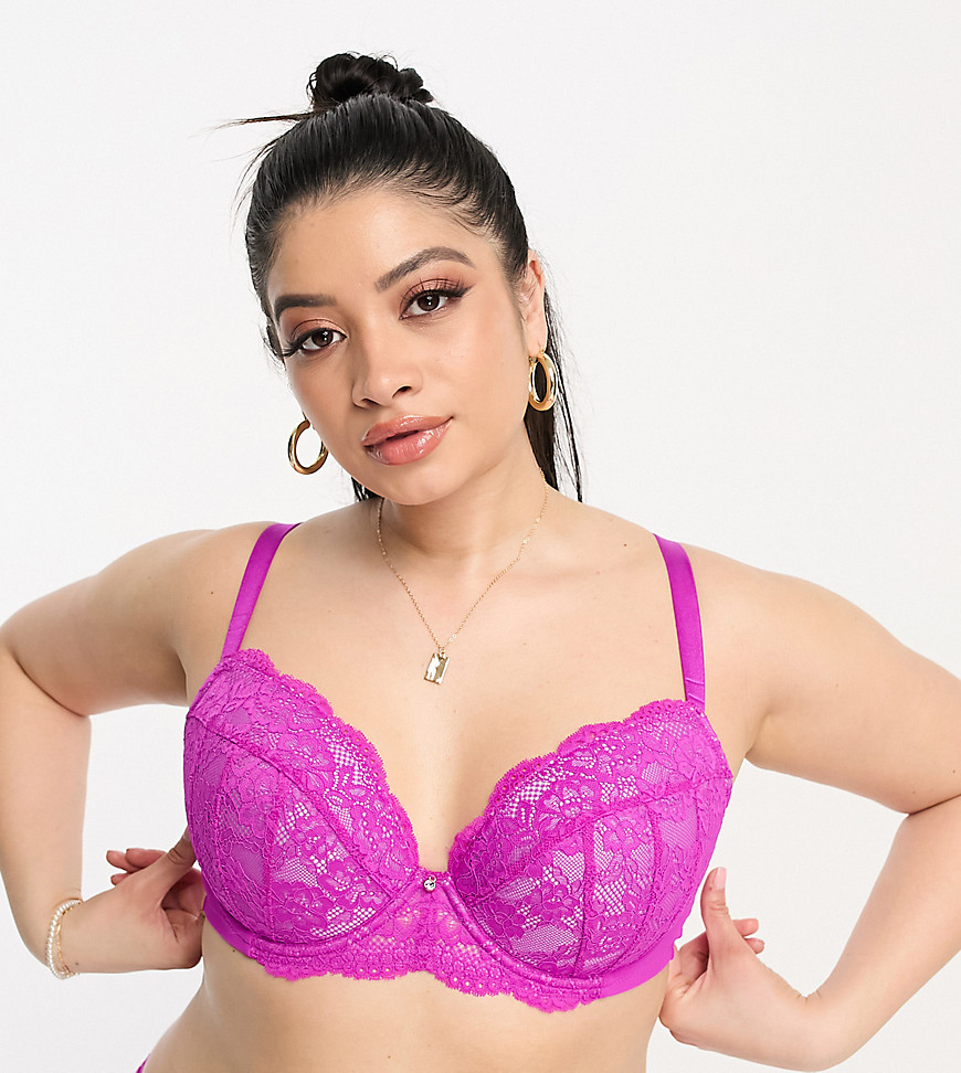 Ann Summers Curve Sexy Lace Planet plunge bra in purple and lilac