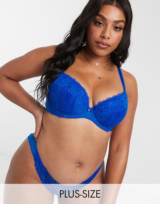 Ann Summers Curve Sexy Lace plunge bra in blue
