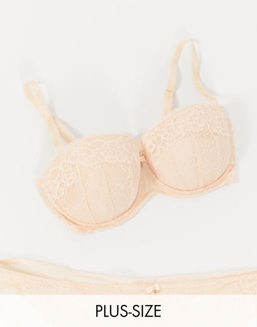 Ann Summers – Curve – Wattierter Balconnet-BH mit Spitze in Blassrosa