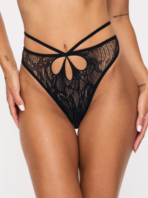 Ann Summers Dare me crotchless brazilian knickers in black - view 1